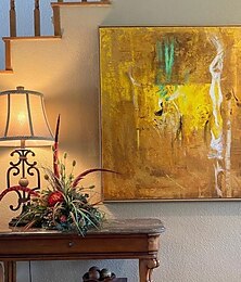 billiga -oljemålning handgjord målning i stor storlek handmålad väggkonst guld abstrakt canvas målning heminredning dekor ingen ram målning endast