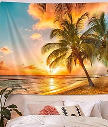 Χαμηλού Κόστους -παραλία κρεμαστά ταπετσαρία τοίχου τέχνη μεγάλη ταπετσαρία τοιχογραφία διακόσμηση φωτογραφία σκηνικό κουβέρτα κουρτίνα σπίτι υπνοδωμάτιο διακόσμηση σαλονιού