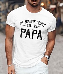 abordables -fête des pères chemises papa imprimés graphiques papa lettre imprimée noir blanc jaune t-shirt t-shirt graphique chemise graphique en coton mélangé pour hommes chemise basique moderne contemporaine