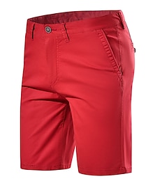 ieftine -Bărbați Pantaloni Scurți Pantaloni scurti chino Bermude Buzunar Simplu Confort Respirabil În aer liber Zilnic Ieșire Amestec Bumbac Modă Casual Roșu-aprins Albastru piscină