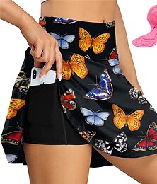 cheap -21Grams Women's Cycling Skort Skirt Bike Skirt Bottoms Race Fit Mountain Bike MTB Road Bike Cycling Sports Graphic Butterfly 3D Pad Cycling Breathable Moisture Wicking Dark Pink Black Spandex