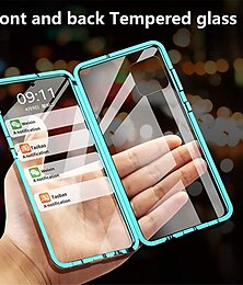 cheap -Phone Case For Samsung Galaxy A34 A54 A73 A53 A33 A72 A52 A42 A71 A51 A31 A21s A12 A32 A13 Magnetic Adsorption with Screen Protector Magnetic Full Body Protective Transparent Tempered Glass Metal