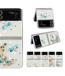 cheap -Phone Case For Samsung Galaxy Z Flip 5 Z Flip 4 Z Flip 3 Flip Flip Bling Rhinestone Crystal Diamond PC