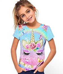 cheap -Fashion Animal Cute Printed Short Sleeve T-Shirt Fashion 3D Printed Colorful Shirts For Boys And Girls