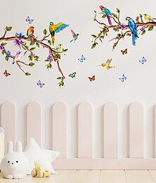 Недорогие -ветки цветы птицы бабочки переводные наклейки на стену украшения дома наклейки на стены спальня гостиная кабинет 3 шт.