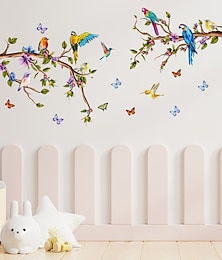 economico -rami fiori uccelli farfalle adesivi murali trasferibili decorazioni per la casa decalcomanie da muro camera da letto soggiorno studio 3pz