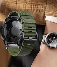 halpa -Kellon ranneke varten Garmin Fenix 7 7X 6 6X Forerunner 955 945 935 Instinct 2X Solar Epix Approach S62 S60 Marq Descent G1 Quatix 7 Nylon Korvaus Hihna Quick Fit 22 26mm Sotilaallinen suoja Ranneke