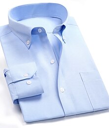 preiswerte -Herren Hemd Oberhemd Oxford Hemd Plaid Hochzeit Büro & Karriere Hellrosa Hellblau Schwarz Weiß Kurzarm Umlegekragen Frühling & Herbst Bekleidung Bedruckt