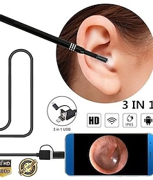 abordables -3 en 1 endoscope caméra otoscope kit de nettoyage d'oreille pour cure-dents médicaux outil de retrait de cérumen oreille portée outil de retrait de cire d'oreille