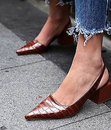 ieftine -Pentru femei Tocuri Pantofi pumps Sandale Cadouri de Valentin Blocați sandale pentru toc Mărime Plus Size Petrecere Muncă Zilnic Șarpe Toc Îndesat Vârf ascuțit Elegant minimalism Imitație Piele PU