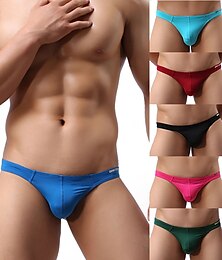 billiga -Herr Badkläder Simkort Simthong Elastisk midja Slät Andningsfunktion Mjuk Utomhus Ledigt Dagligen Hawaiisk Stylish Svart Vit Microelastisk