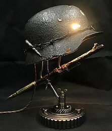 billiga -bordslampa skrivbordslampa militärhjälm heminredning loft stil dekoration steampunk vintage stil