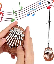 preiswerte -Mini-Kalimba-Daumenklavier, Massivholz 8-Tasten-Fingerklavier, tragbares Marimba-Musik-Daumenklavier mit Umhängeband, Valentinstagsgeschenk für Kinder, Erwachsene, Anfänger