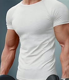 levne -Pánské Tričko Svalová košile Košile odvádějící vlhkost Bez vzoru Tričkový Ležérní Dovolená Krátký rukáv Oblečení Sportovní Módní Lehký Velký a vysoký