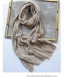 abordables -Men's Active Rectangle Scarf - Solid Colored Scarves Classic Winter Scarf Tassel Edge Soft Warm Scarf