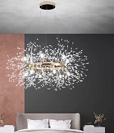 economico -lampadario di cristallo fuochi d'artificio moderno, lampadario dente di leone sputnik, 12/20 luci illuminazione a sospensione cromata per ristorante scale cucina sala da pranzo camera da letto
