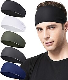 abordables -Hombre 1 pc Diademas Banda de sudor Venda de los deportes Pañuelo Banda para el cabello Transpirable Suave Reductor del Sudor Máscara Ropa de calle Exterior