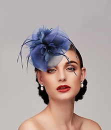 abordables -fascinadores de plumas / red sombrero derby de kentucky / tocado con plumas / floral / flor 1 pieza boda / ocasión especial / tocado de carrera de caballos