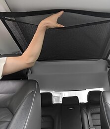 رخيصةأون -suv سيارة سقف تخزين صافي جيب شبكة مزدوجة الطبقة حقيبة سقف السيارة الداخلية شبكة البضائع شبكة تنفس حقيبة شبكية تستيف السيارات ترتيب السفر رحلة طويلة التخييم الملحقات الداخلية