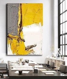 cheap -Oil Painting Handmade Hand Painted Wall Art Abstract Yellow Home Decoration Décor Rolled Canvas No Frame Unstretched