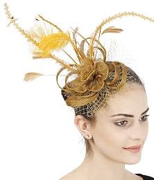 economico -fascinators Lino Kentucky Derby Chiesa cocktail Astco reale Elegante Formale Con Piume Tulle Copricapo Copricapo