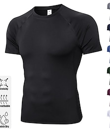 voordelige -Voor heren Compressieshirt Hardloopshirt Korte mouw T-shirt Sportief Sportkleding Zomer Spandex Ademend Sneldrogend Vochtregelerend Zacht Fitness Sportschooltraining Uitvoering Sportkleding