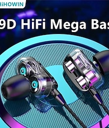 preiswerte -3,5 mm 9d HiFi-Kabelkopfhörer mit Bass-Ohrhörern Stereo-Ohrhörer Musikkopfhörer Sportkopfhörer Gaming-Headset mit Mikrofon