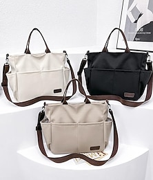 economico -grande borsa tote in tela con più tasche – borsa a tracolla casual per donna, viaggio e uso quotidiano