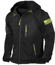 Недорогие -Муж. Полотняное плетение Длинный рукав Толстовки Капюшон Уличный стиль Классический Для занятий спортом Спорт Осень Зима Черный Винный Темно синий Одежда Дизайнер Горячего тиснения S M L XL XXL 3XL