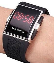 billige -ny mote hot koreansk personlighet fritid herre kvinner unisex hvit svart LED digital sports armbåndsur