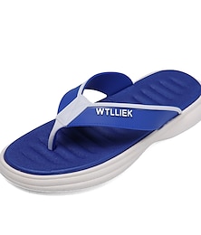 cheap -Men's Slippers & Flip-Flops Flat Sandals Flip-Flops Walking Casual Beach Daily EVA Breathable Black Blue Khaki Summer