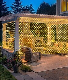 baratos -Nova luz de corda de fada de malha de rede led 8*10 6*4m cortina de janela flexível luzes de férias para festa quintal jardim decoração colorida iluminação ue us au uk plug