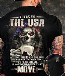 economico -Per uomo Grafico Teschi Maglietta Manica Corta maglietta Stampa 3D Girocollo Camicia Vintage Moda Designer All'aperto Casuale Quotidiano Nero Primavera & Estate Abbigliamento S M L XL 2XL 3XL