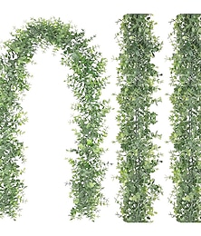 economico -1pc artificiale pianta verde artificiale corona di eucalipto vite 1.8m ins eucalipto appeso a parete simulazione pianta vite decorazione di cerimonia nuziale