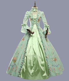 abordables -Rococo Victorienne Robe vintage Robe de Bal Marie-Antoinette Déguisement Femmes Mascarade Carnaval Soirée Halloween Adulte Robe