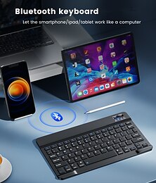 ieftine -Bluetooth fără fir Tastatură ergonomică Tastatură pentru tabletă Portabil Foarte subtire Ergonomice Claviatură cu Incorporat alimentat cu baterie Li Mini Wireless Bluetooth Keyboard Keyboard for Ipad