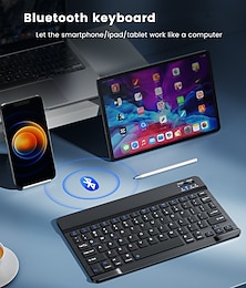 abordables -Bluetooth inalámbrico Teclado ergonómico Teclado de tableta Portátil Ultra delgado Ergonómico Teclado con Batería de Li-batería incorporada Mini Wireless Bluetooth Keyboard Keyboard for Ipad Mobile