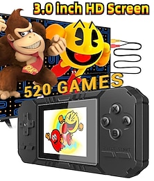 cheap -S8 Handheld Game Console Retro Mini Game Console with 520 Classic Games 3.0 inch Screen Rechargeable Battery Portable Games Console Support TV Ideal Gift for Kids Adult Friend Lover