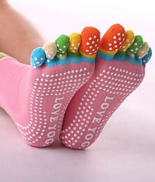 abordables -chaussettes de yoga à cinq doigts distribution en pur coton pour femmes chaussettes antidérapantes chaussettes de sport d'intérieur professionnelles chaussettes de yoga pour femmes retour à l'école