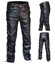cheap -Punk & Gothic Medieval Steampunk Pants Straight Leg Motorcycle Pants Riders Bikers Men's Casual Daily Pants