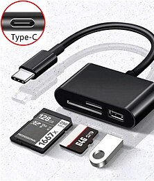 economico -adattatore per lettore di schede usb c sd tipo c lettore di schede micro sd tf adattatore otg 3 in 1 multifunzione per laptop macbook fotocamere mobili