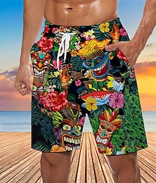 billige -badeshorts for menn med lommer hurtigtørrende badebukser med mesh-fôr-shorts vanntett strandbadetøy