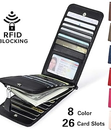 economico -Portafoglio bifold con blocco RFID custodia per più carte con tasca con zip per portafoglio uomo/donna