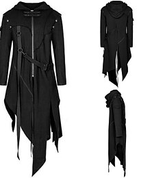 preiswerte -Punk & Gothic Mittelalterlich Mantel Partykostüm Jacke Ritter Herren Karnevalskostüm Halloween Karneval Leistung Erwachsene Mantel Herbst