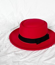 levne -Klobouky Vlna / akryl 30. léta Formální Svatební koktejl Royal Astcot retro Bristké S Čistá Barva Přílba Pokrývky Hlavy