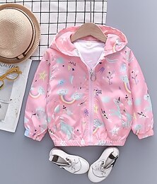cheap -Girls' 3D Cartoon Coat Jacket Long Sleeve Spring Fall Basic Cotton Polyester Kids Toddler 2-8 Years