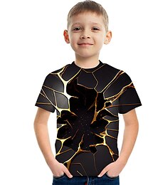 ieftine -tricou cu mânecă scurtă imprimat cu model abstract de modă cămăși colorate imprimate 3d pentru băieți și fete