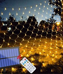 economico -6x4 880led ip65 ghirlanda impermeabile con 8 modalità timer telecomando per giardino anno prato decorazioni per le vacanze illuminazione colorata maglia luce netta solare rete fata luce stringa 6x4