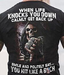 levne -Pánské Grafika Lebky Tričko Trička Krátký rukáv tričko 3D tisk Tričkový Košile Vinobraní Módní Designové Venkovní Ležérní Denní Černá Vodní modrá Armádní zelená Jaro léto Oblečení S M L XL 2XL 3XL