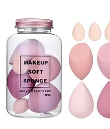 זול -Beauty Egg Set Makeup Puff 7 Sets Within Drift Bottle Cotton Pad Powder Puff Soft